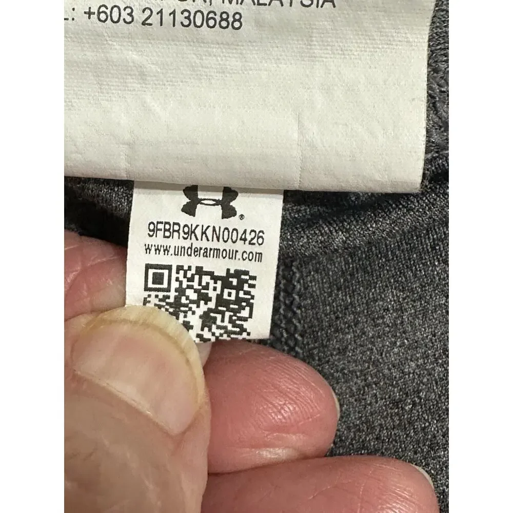 Under Armour UA Women's Size S HeatGear Shine Cropped Leggings Grey/Black‎ Mesh